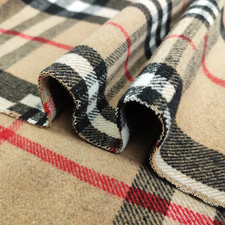 Fashion wool fabric polyester jacquard fabric mens suit jacket plaid pattern 400 gsm yarn-dyed