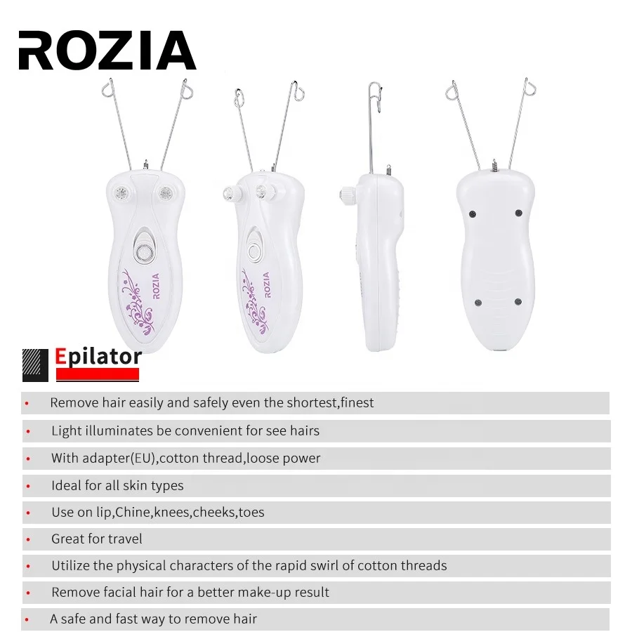  Женский Триммер для волос Rozia профессиональный эпилятор Электрический депилятор лица и всего тела хлопковая