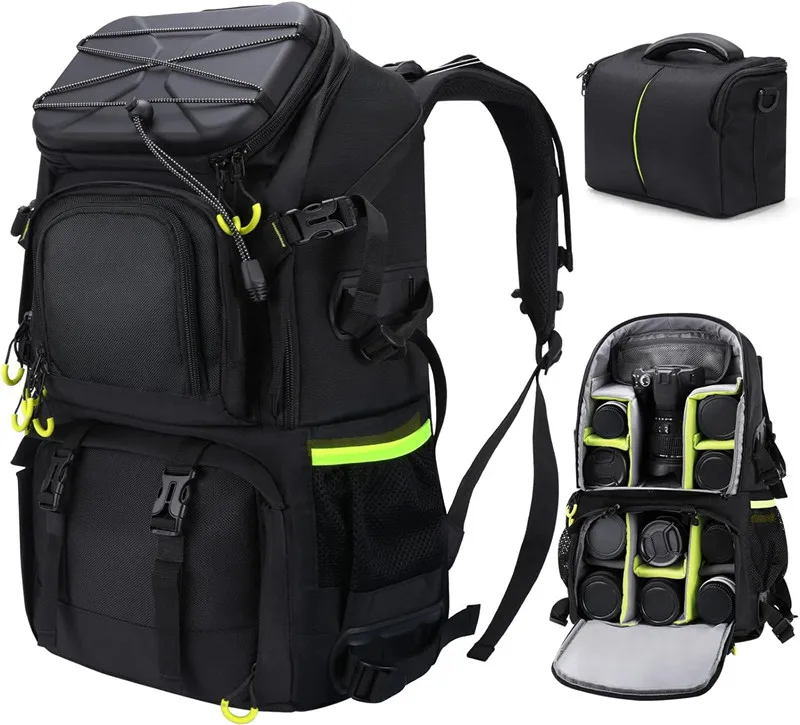 Extra Large Waterproof Rain Cover 15.6 Laptop Compartment  Photography Camera Bag for Travel Hiking