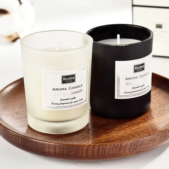 
Luxury Scented Candle jars glass soy wax candles container aromatherapy smokeless environmental protection present 