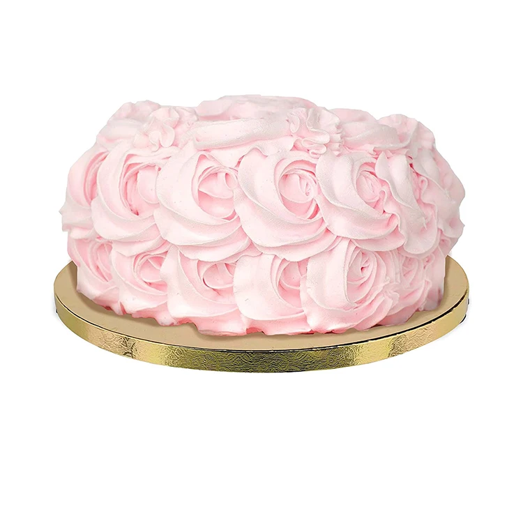 Food Grade Cardboard Base Silver Foil Cake Boards Round Paper 6 8 10 12 Inch Cake Drums Cardboard Paper or Custom Cake Bord