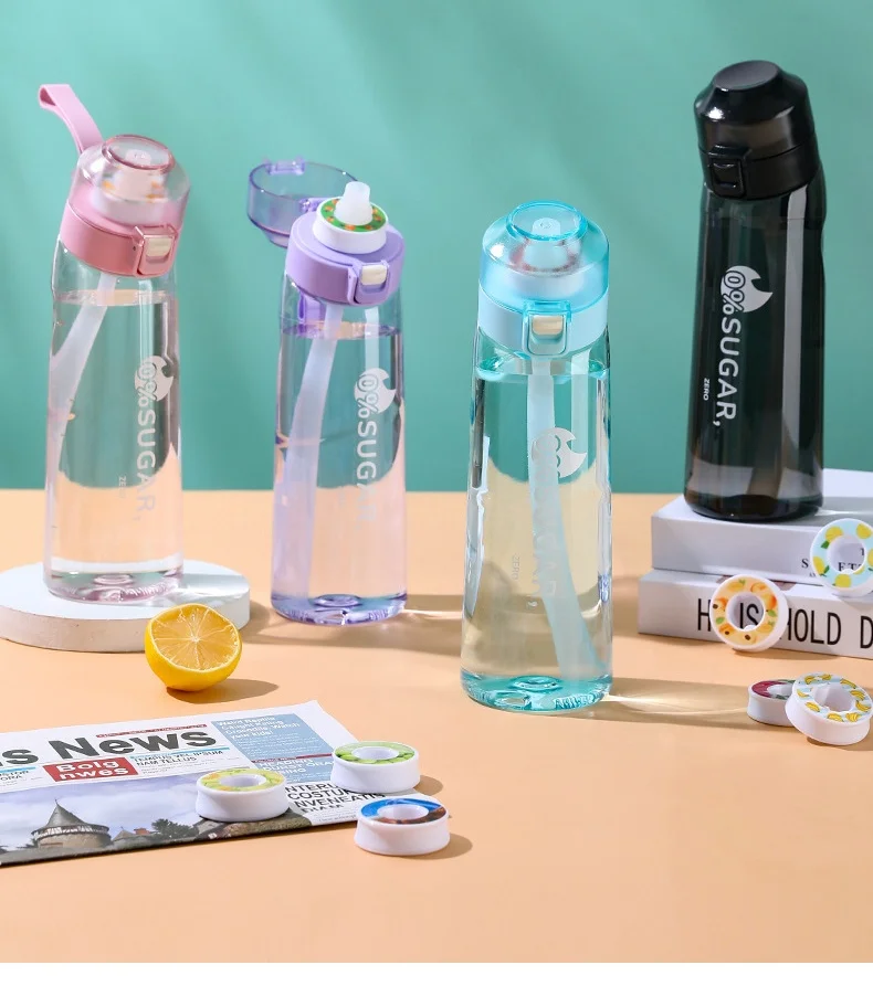 Custom Scented Sports Drink Bottle Change Taste Tritan Motivational Air Up Flavour Pod Water Bottle With Flavor Pods