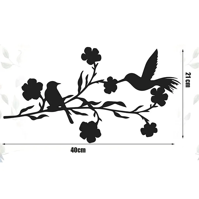 Latest Pop Bird In The Tree Metal Pendant Cross Border Wall Silhouette Magpie Plum Wall Decoration
