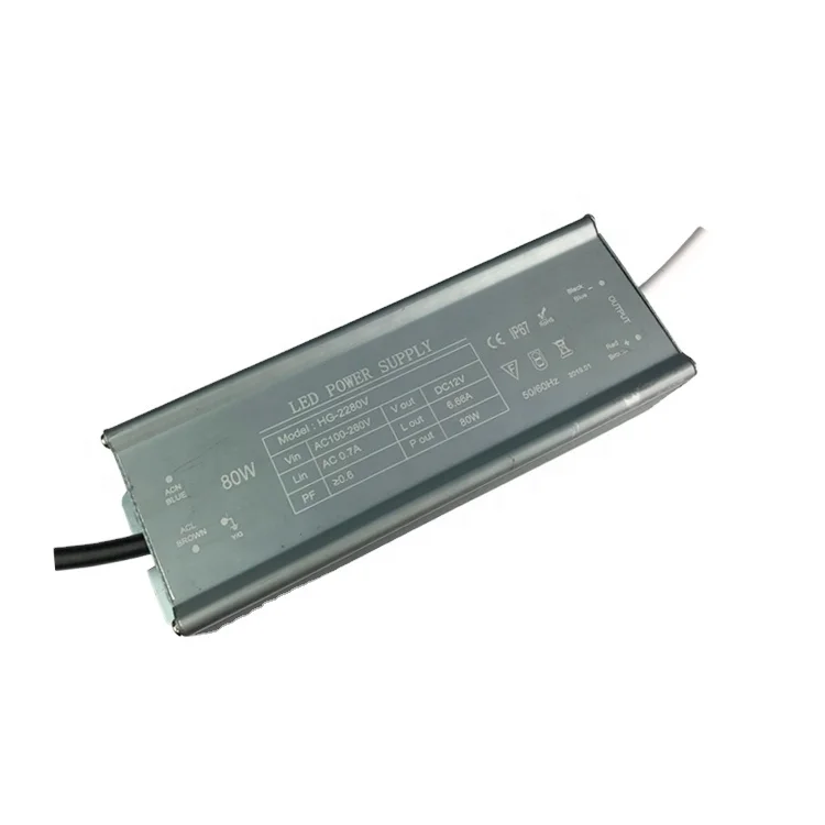 Waterproof IP67 constant Voltage DC12V 80W LED Switching Power Supply