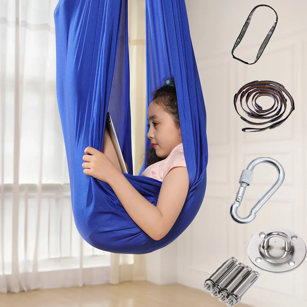 Hot Sale 280*150cm Indoor Child Hammock Swing 100%  Children Sensory Hammock Therapy Aerial Yoga Swing