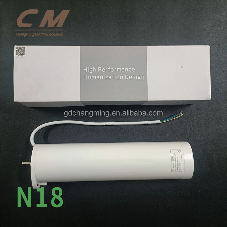 Super Silent N18 Curtain Motor 5 Wire Engineering  2Nm Big Turque  Dry Contact Function Round Shade  Motorized Curtain Motor