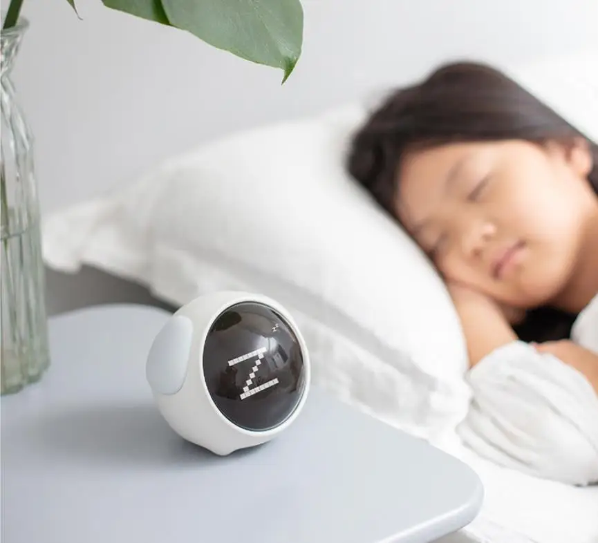 Creative expression pixel alarm clock cartoon student children electronic clock bedside digital new luminous smart clock