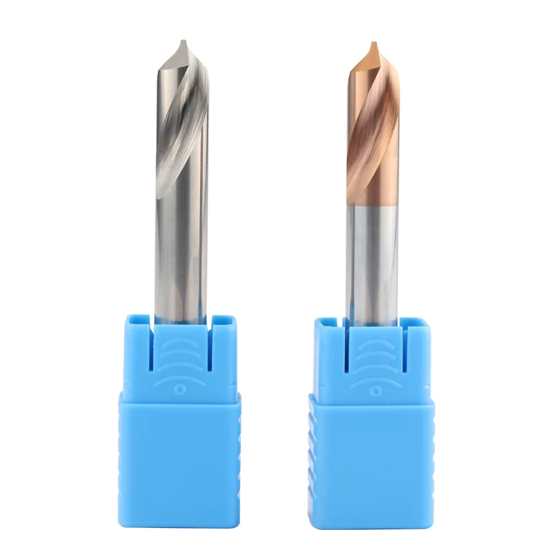 Customized Tungsten Carbide 60 Degree Chamfering End Mill 2 / 3 Flutes V Groove Chamfer Milling Cutter