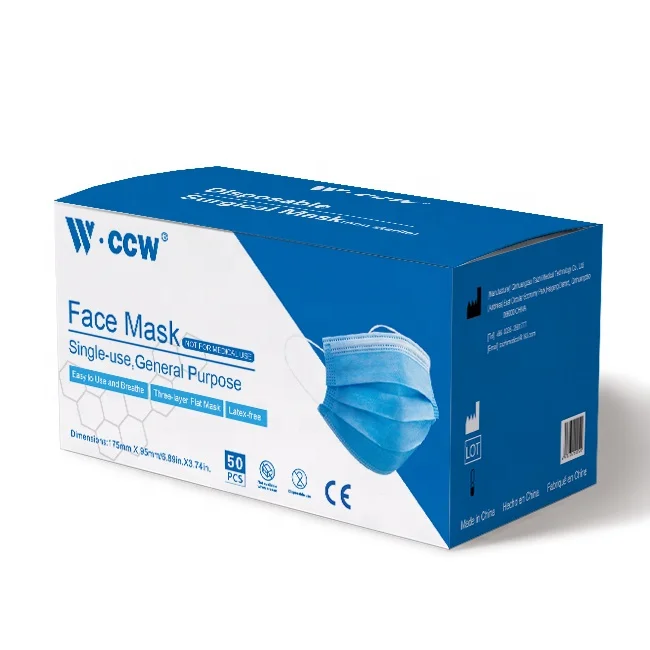 China Factory OEM Service High Quality Medical Facemask 3Layer Adult Nonsterile Disposable Masks Single Packed Surgical Mask