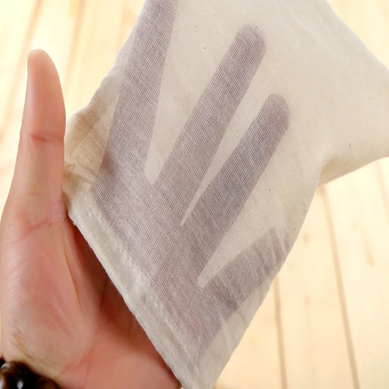 Custom packing fabric pouch small drawstring bag cotton muslin organic tea bags