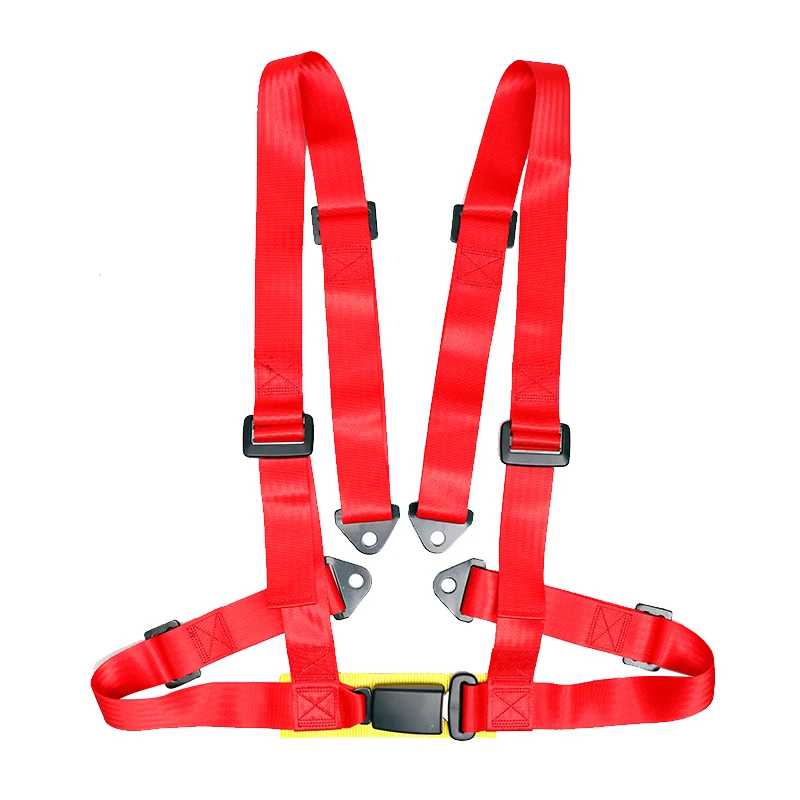 Hot selling Universal 4 Point 2 inch Strap Harness Racing Car Safety Shoulder 4 Point Seat Belt Red