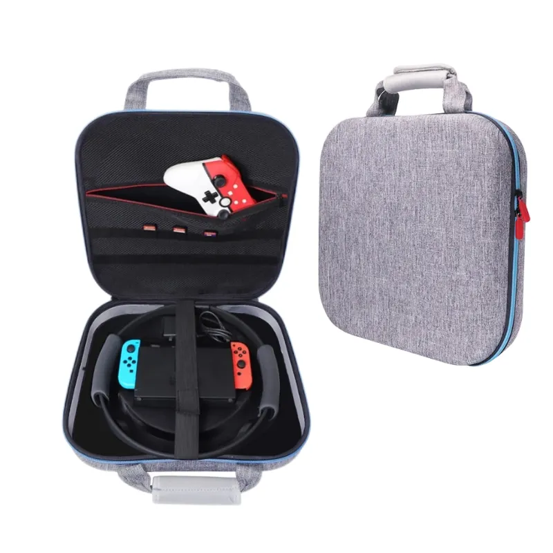 Nintendo Switch and New Switch OLED Console - Black Protective Hard Portable Travel Carry Case Shell Pouch with Pockets