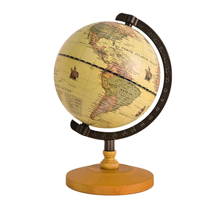 Home Decor Wooden Crafts Retro Globe Decoration English Globe European Style Home Office Furniture Accessories Gift Set