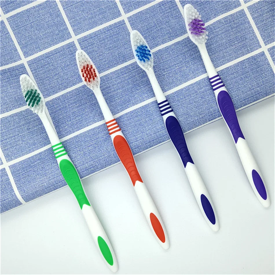 Custom logo oem oral care travel home different bristles material adult plastic adult toothbrush