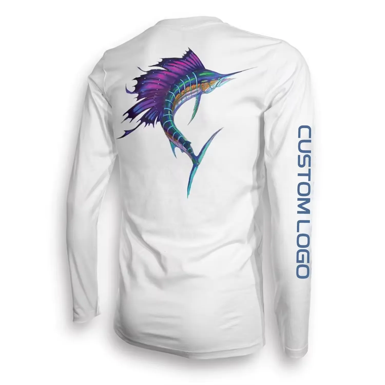 High Quality Custom Logo 100% Polyester Quick Dry Lightweight Fishing T Shirts Uv Protection Long Sleeve Fishing Shirts
