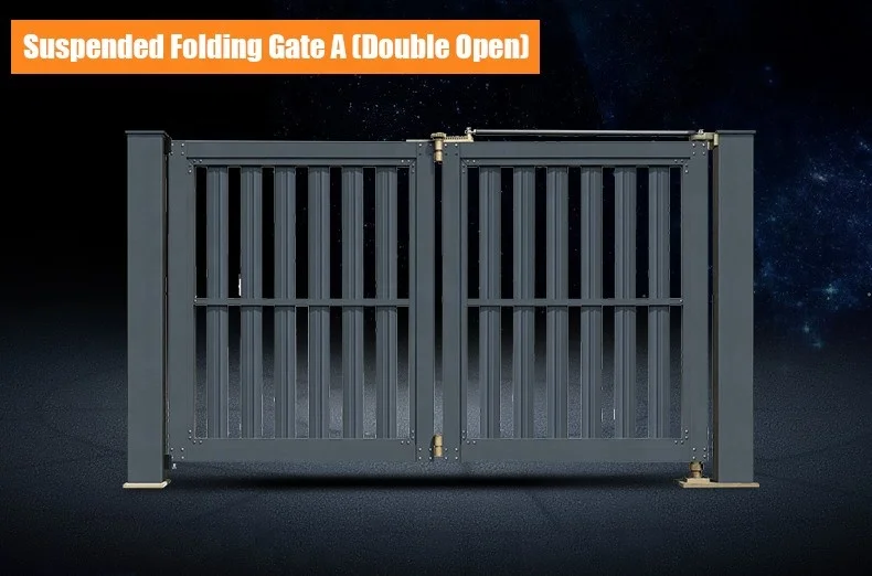 Qigong High Quality Automatic Sliding Gate Design Modern Folding Telescopic Swing Gate