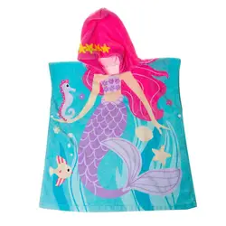 Techcool free sample microfiber animal print child hooded beach towel