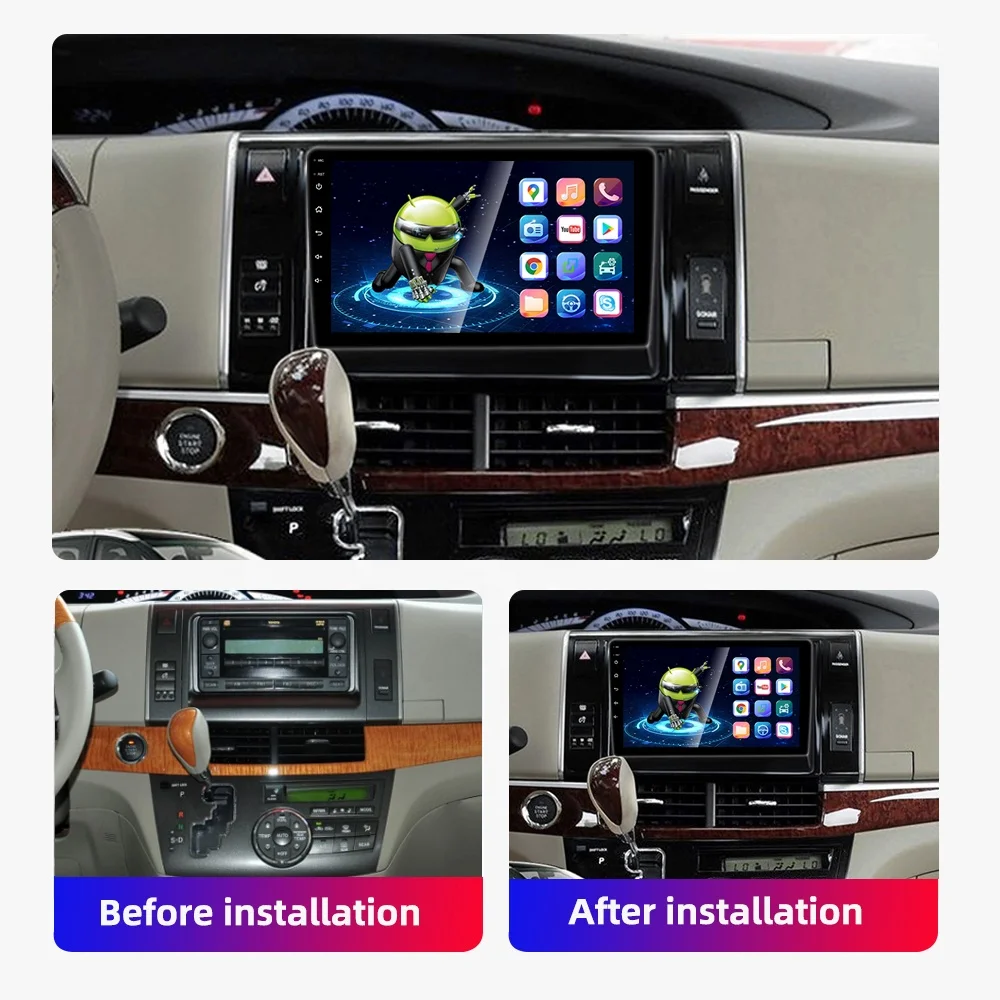 HD multimedia 9 inch Car video android navigation 1+16GB WIFI Car DVD player for Toyota Previa 2006-12