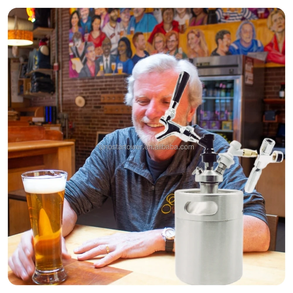 Mini Beer Keg Glower Wine Wholesale Vacuum Package Barrel Keg Beer Stainless Steel Use 5 Liter Craft Brewing Use or Homebrew