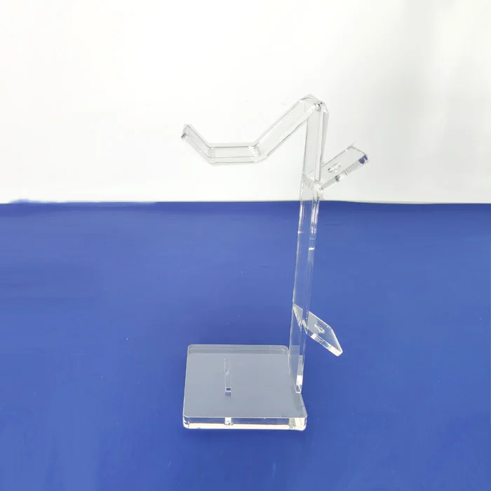 Custom Transparent Acrylic Headset Headphone Organizer Clear Acrylic Stand Gaming Headphone Display Holder With Cable Organizer