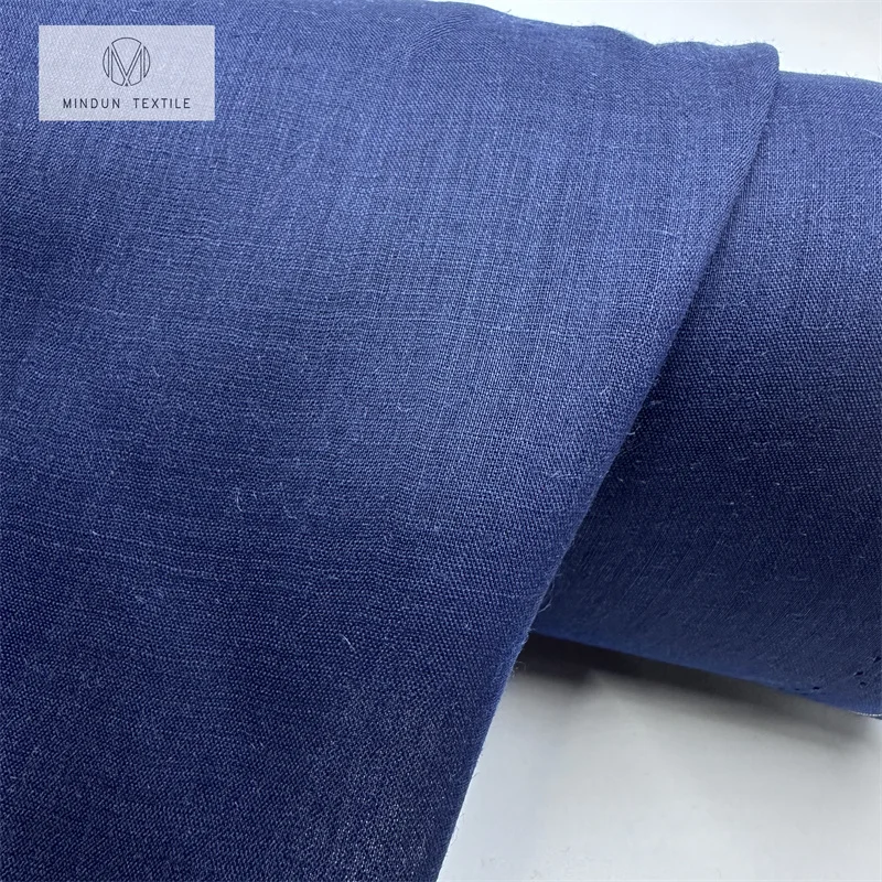Mindun Hot Sale 100% Pure Ramie Yarn Dyed Fabric for Casual Shirt