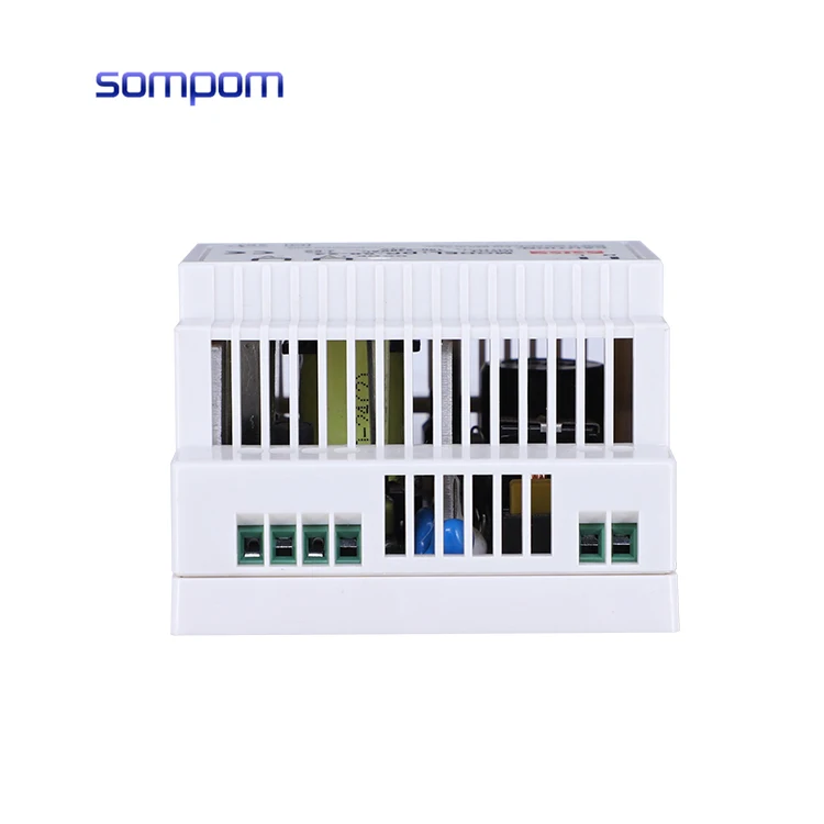SOMPOM Factory Manufacturing Single Output 5V/12V/24V 60W Rail Type Power Supply for Led Light  with CE RoHS ISO9001 FCC