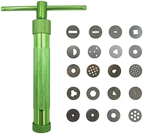 cake sculpture decoration - rotating crowded mud gun  20PCS Cake sculpture green paste clay sugar craft fondant cake gun