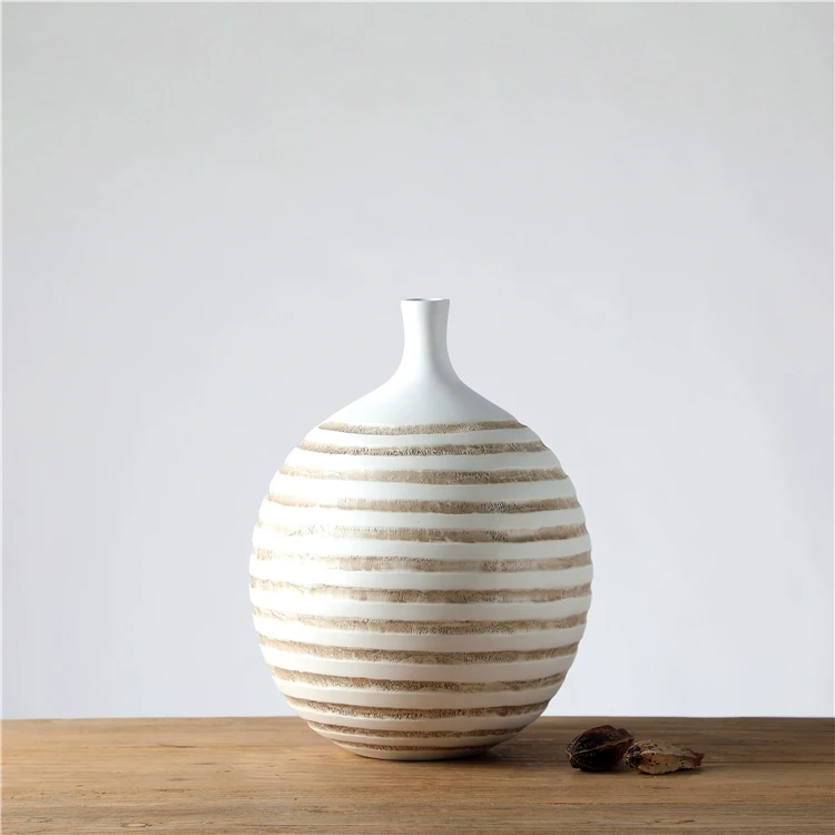 Hot selling european style white resin table flower vase for hotel decoration