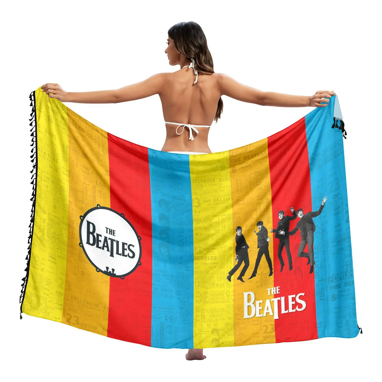 Wholesale Custom Print Beach Bikini Swimsuit Cover Up Wrap Dress For Swimming