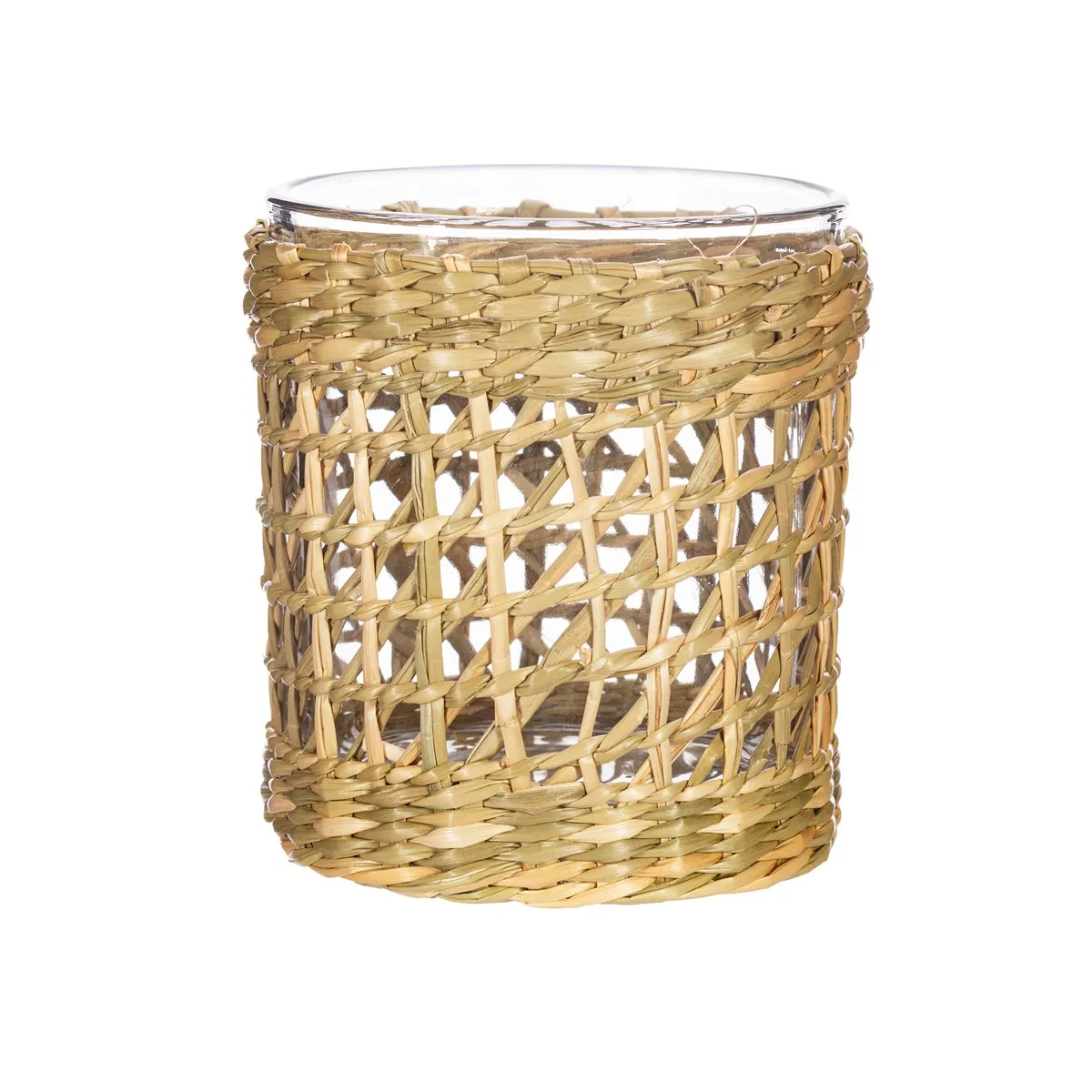 Best Selling Natural Seagrass Candle Holders Lanterns and Candle Jars OEM Designs Customized Bamboo Lantern Decor Home Handmade