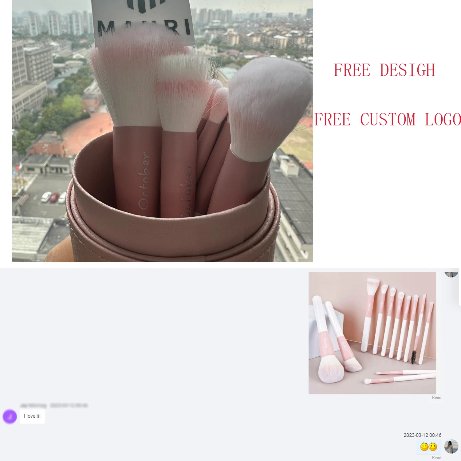 2023 12 Pcs Low Price Good Hand Crafted Pink Rhinestone High Quality Makeup Brush Set Private Rose Makeup Brush Sett