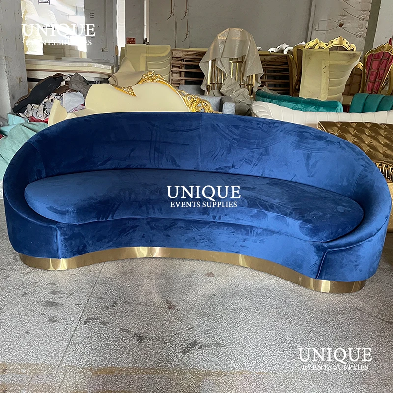 popular elegant velvet beige sofa set for bride and groom with ottomans 2 seaters sofa couch hotel use stage sofa for weddings
