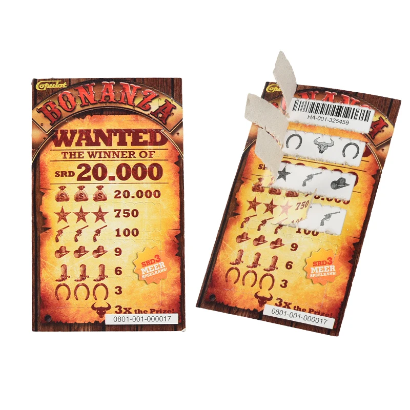 Good Reviews Pull Tab Card Printing High Quality Custom Art Paper With Windows Pull Tab Tickets
