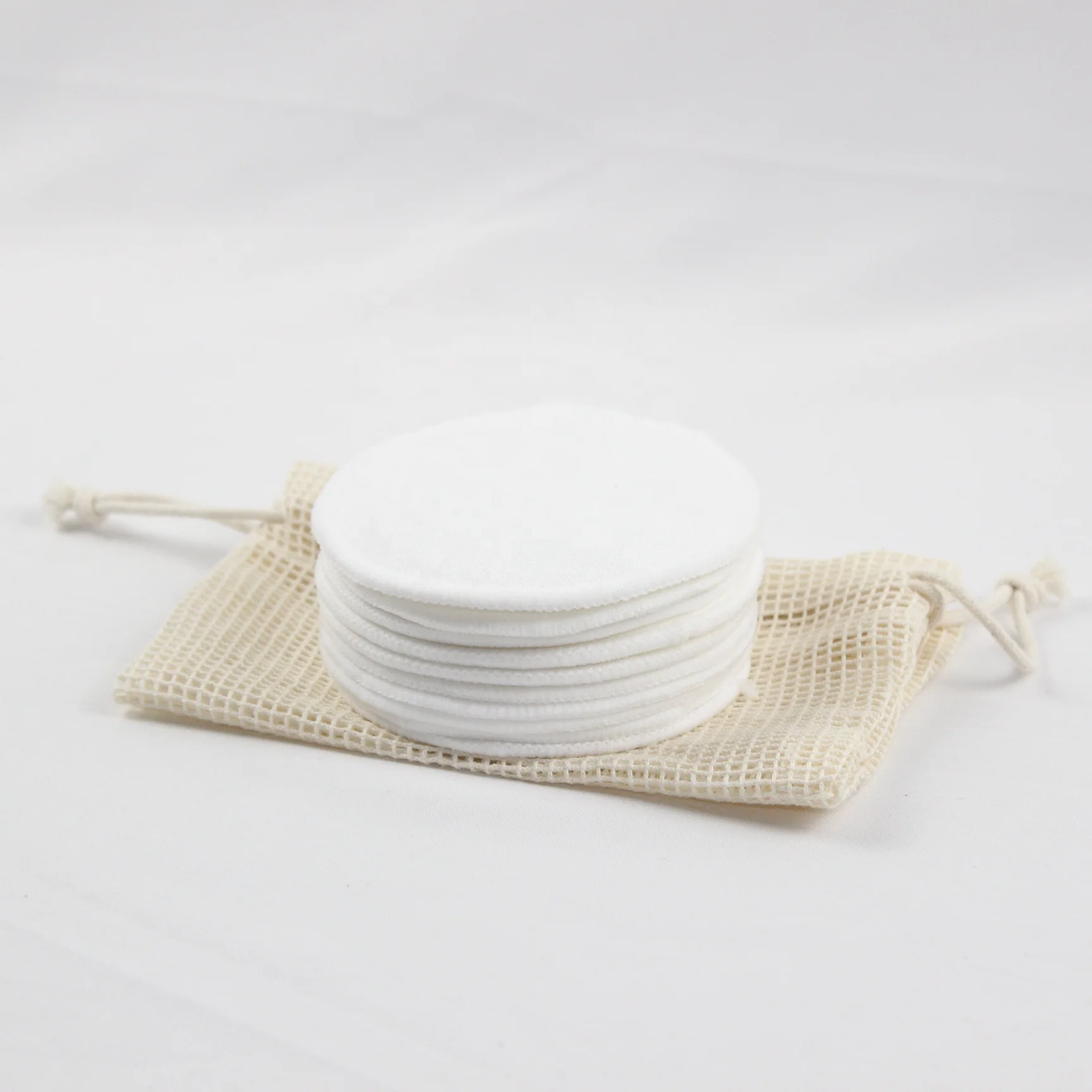 Zero Waste 10 Packs Natural Bamboo Cotton Rounds Eco 100% Cotton Make Up Remover Pads Sets