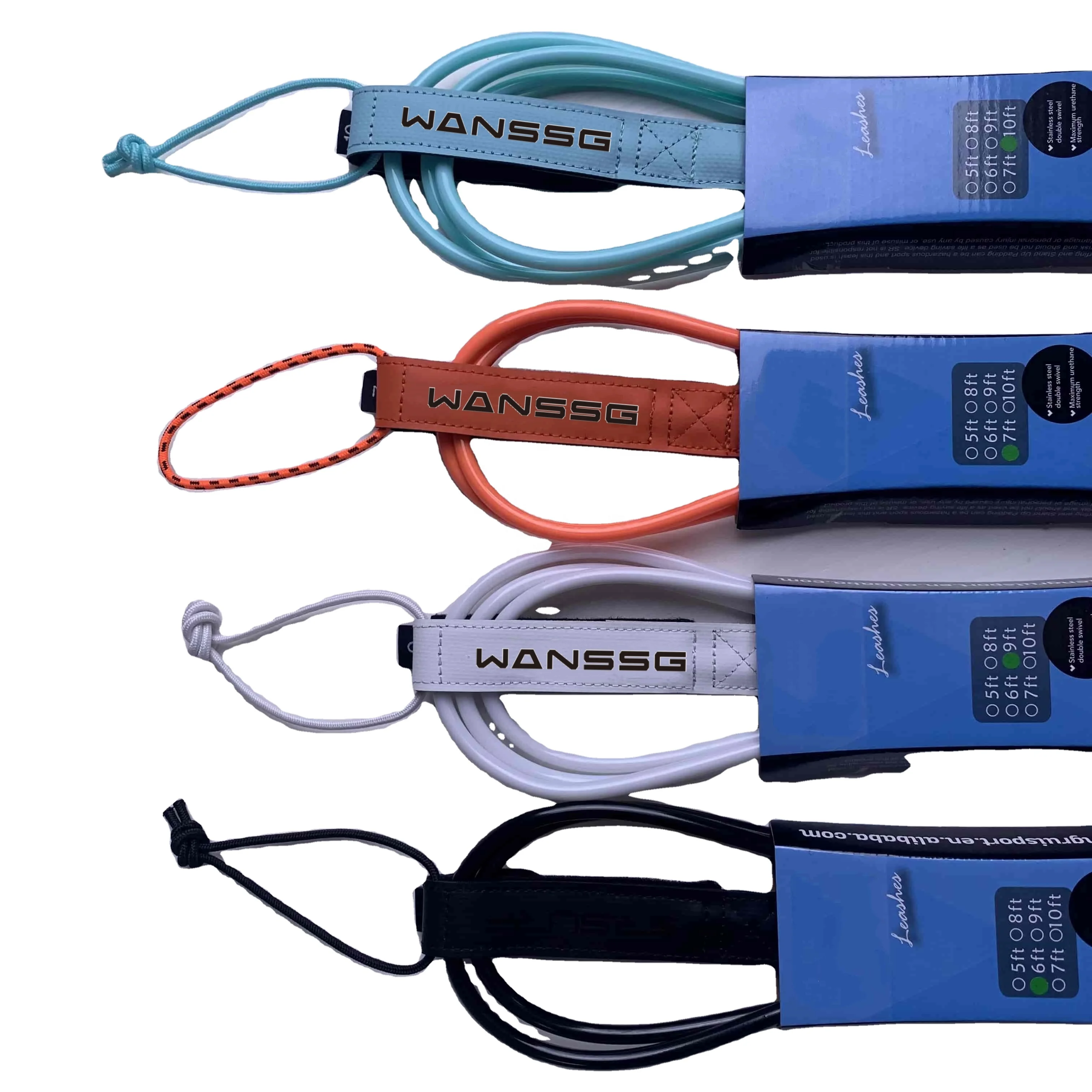 Surf Leash Costom Tow Rope Surf Big Wave Ski Waterproof Summer Beach Adjustable Wax Leg Rope Surfing Leash