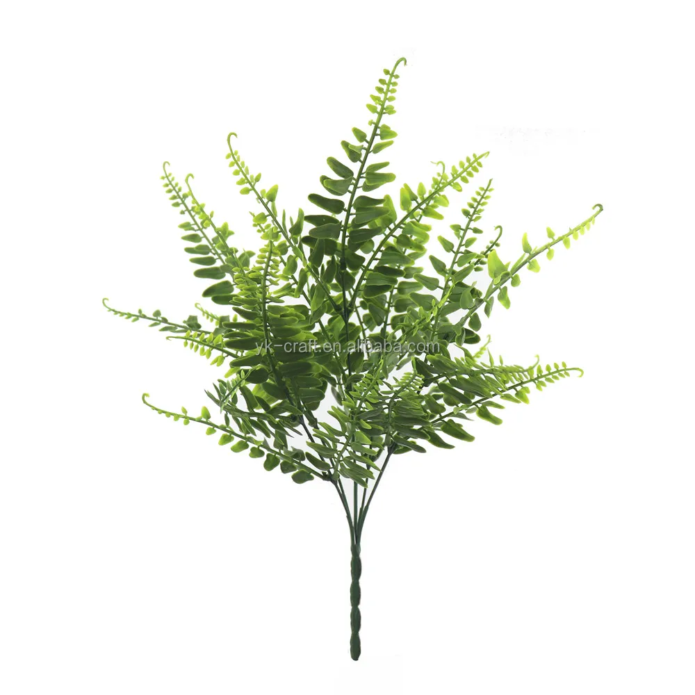 Artificial Plastic Fern Leaves Greenery Plants Table Decor 40 cm Length With 5 Stems Flowers Pick For Home Garden Wedding