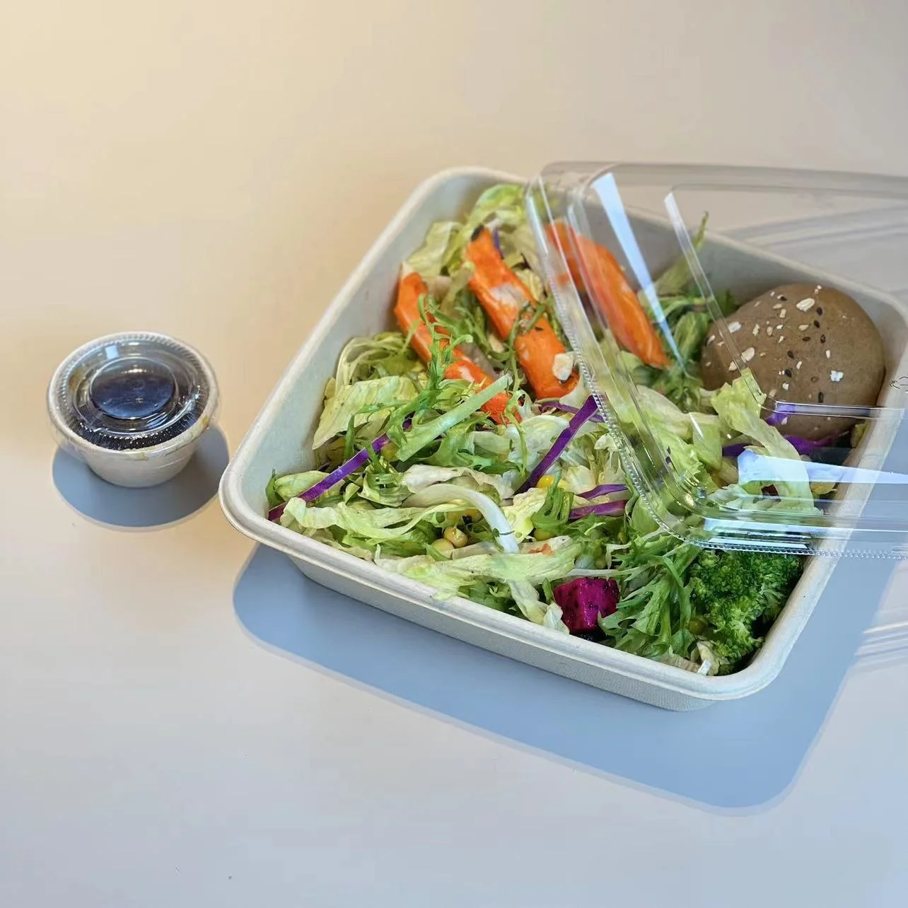 1000ml Single Compartment  Disposable lunch box food salad bento lunch sandwich takeaway box