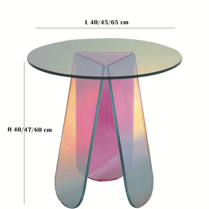 Living Room Sofa Side Table Colorful Acrylic Coffee Table Rainbow Customization High-quality Nordic Modern Luxury Minimalist