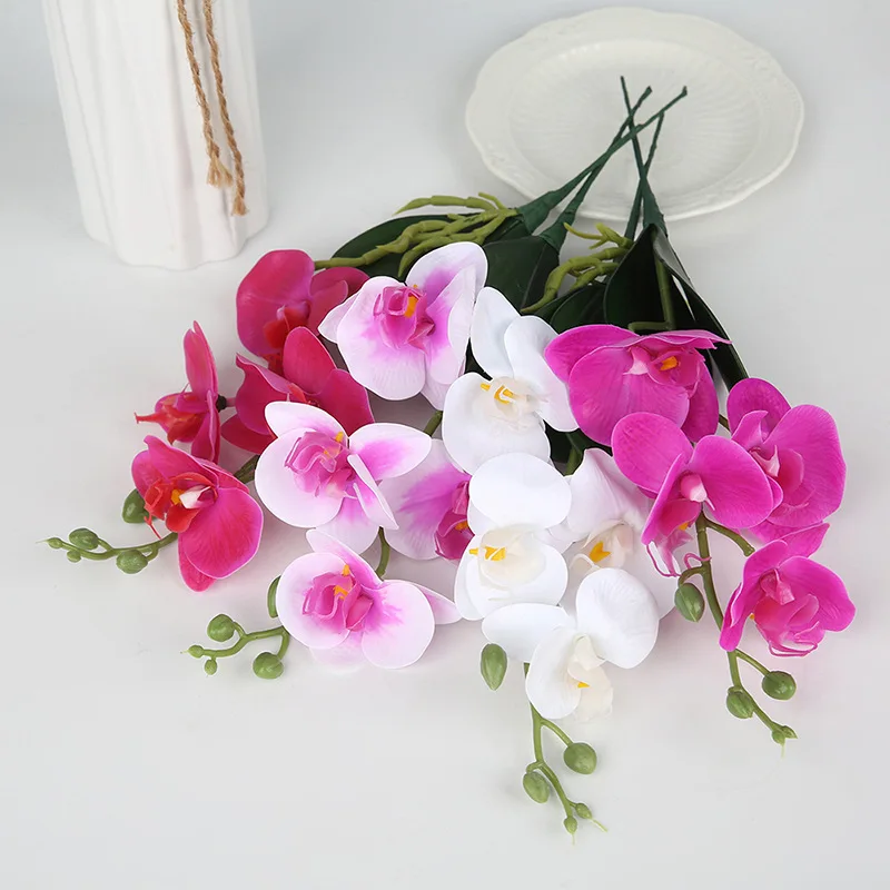 New Style Simulation Leaves Phalaenopsis Mini Orchid Home Decoration Photography Props Ornaments Bonsai Centerpiece Flower