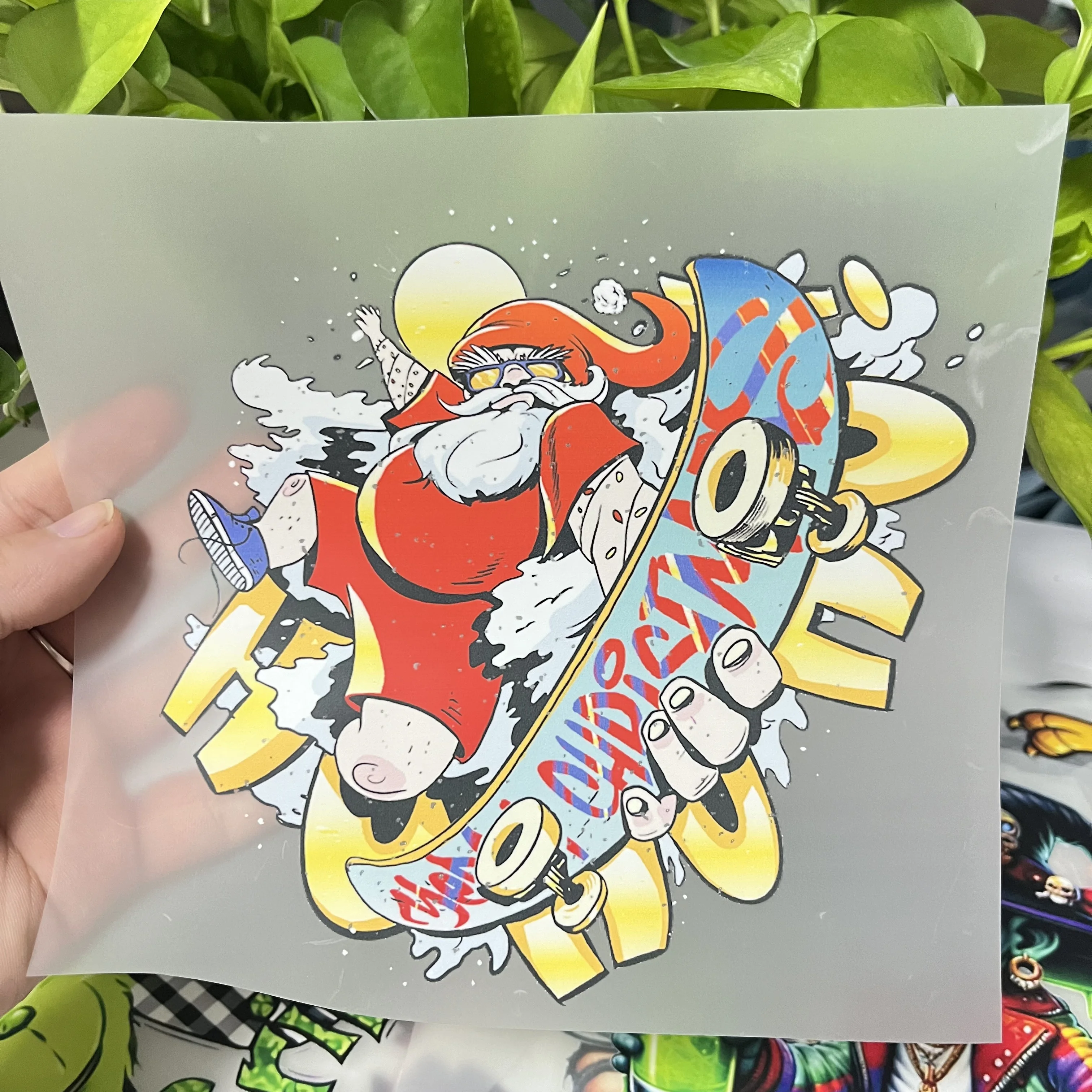 HuaYingXing Custom plastisol Heat Press Sticker Transfer Printing Designs Factory Logo DTF Film Iron Print for T-Shirts