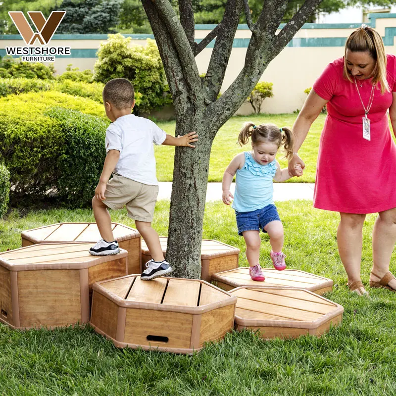 Manufacturer of Kindergarten Tunnel Climbing Combination Slide Outdoor Wooden Toddler Activity Set Playground Equipment