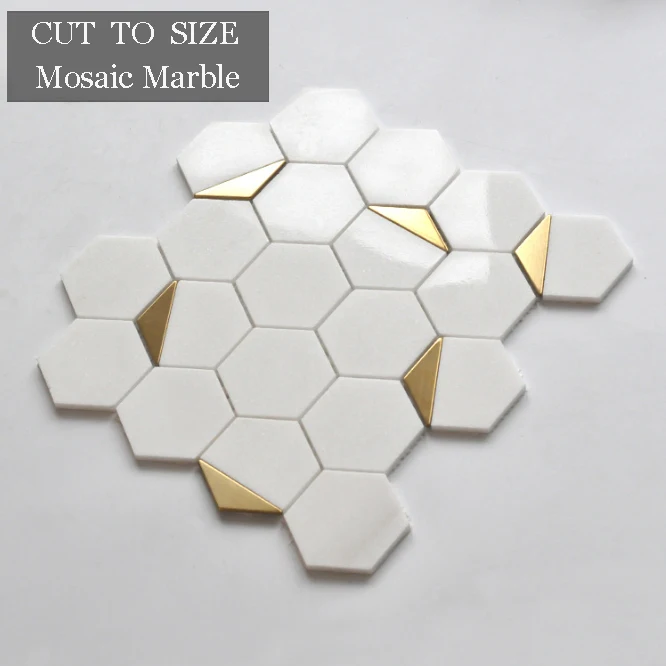 Luxury Stone Marble Look Mosaic Stick On Backsplash Tile Peel And Stick Wall Sticker Mosaic Marble Tile