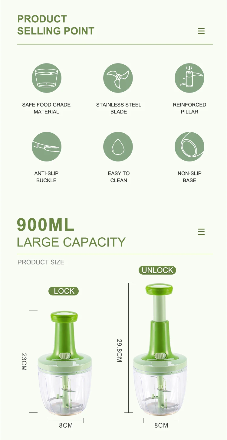 Amz Top seller Kitchen Vegetables Blender garlic cutter Mini Manual food meat vegetable crusher garlic press chopper