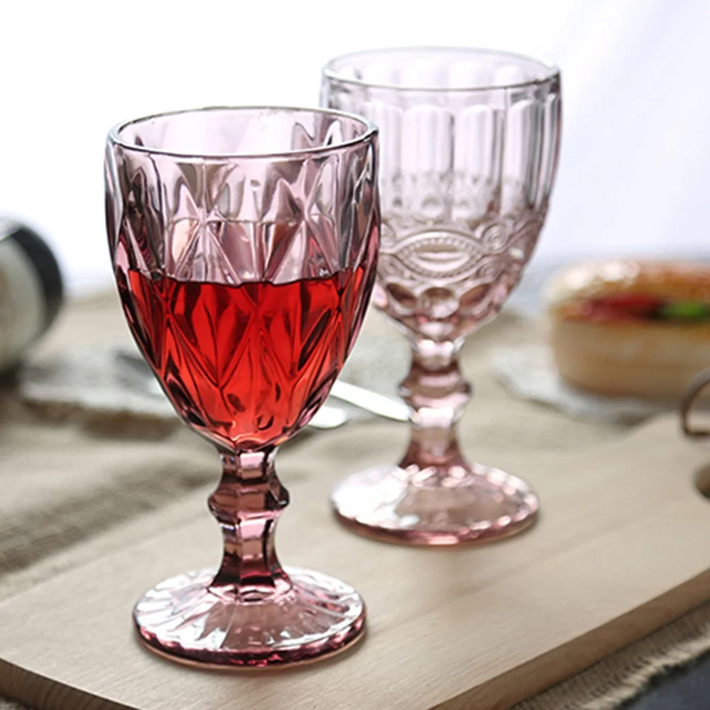 White colorful xl unique amber bordeaux shatterproof custom logo carved stemless goblet flute wine glasses sets of 6