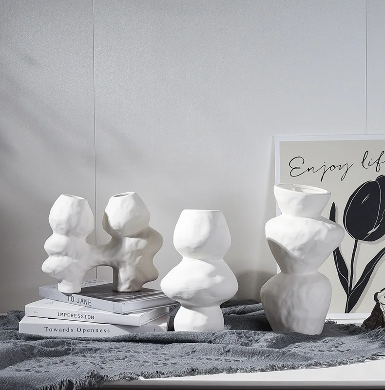 Flower Arrangement Vases Home Accessories Tabletop Vases Decorative White Black Ceramic Vase