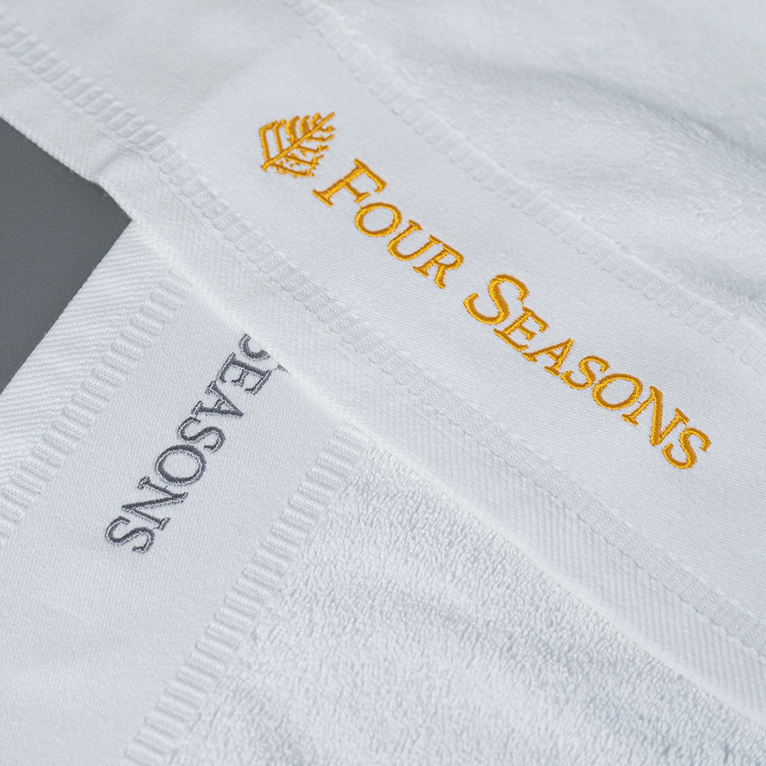 Custom hotel white bathroom bath towel set wholesale cotton hotel hand square towel custom logo