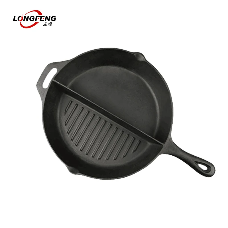 Cooks Professional Preseasoned Multi Section Divided Frying Pan All In One Pan Flat Cooking