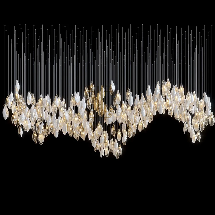 Modern Design Custom Indoor Decoration Fixture Hotel Hall Lobby LED Chandelier Lamp