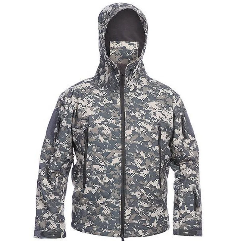 YAKEDA winter outdoor waterproof zipper pocket versatile hooeed camouflage tactical jacket men camogflage tacticao coat