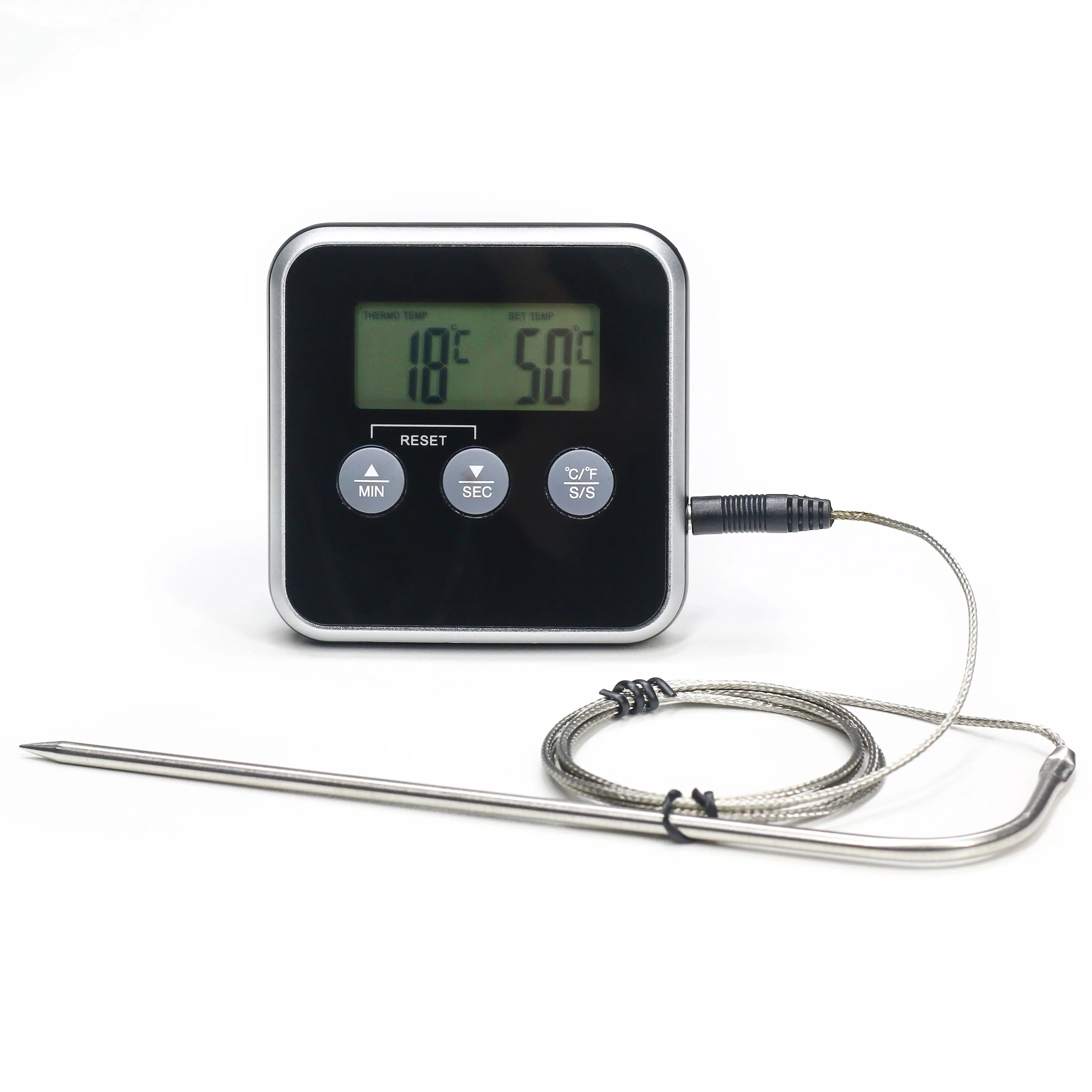 KH-TH005 Long Probe Magnetic Meat Countdown Kitchen Timer Digital Food Thermometer Digital Cooking
